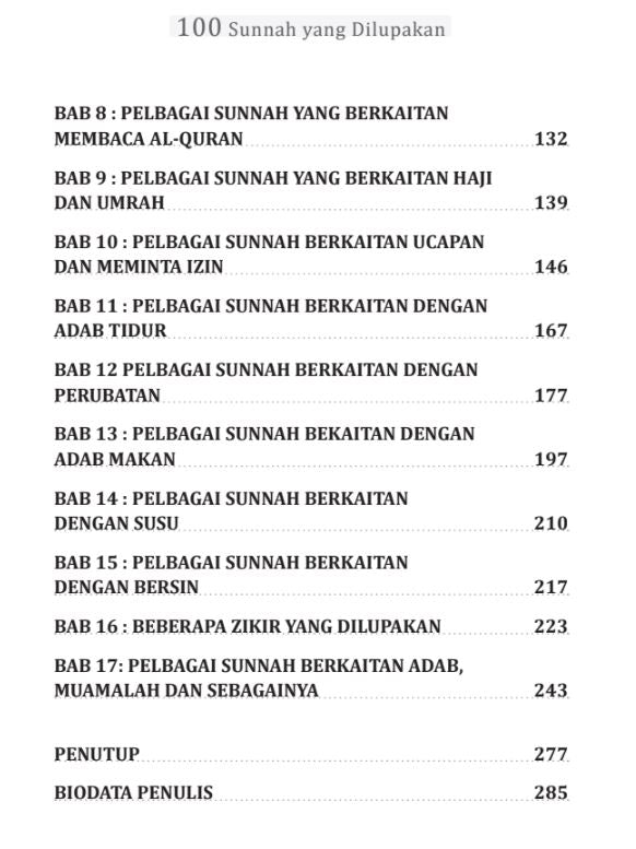 100 Sunnah Yang Hampir Dilupakan